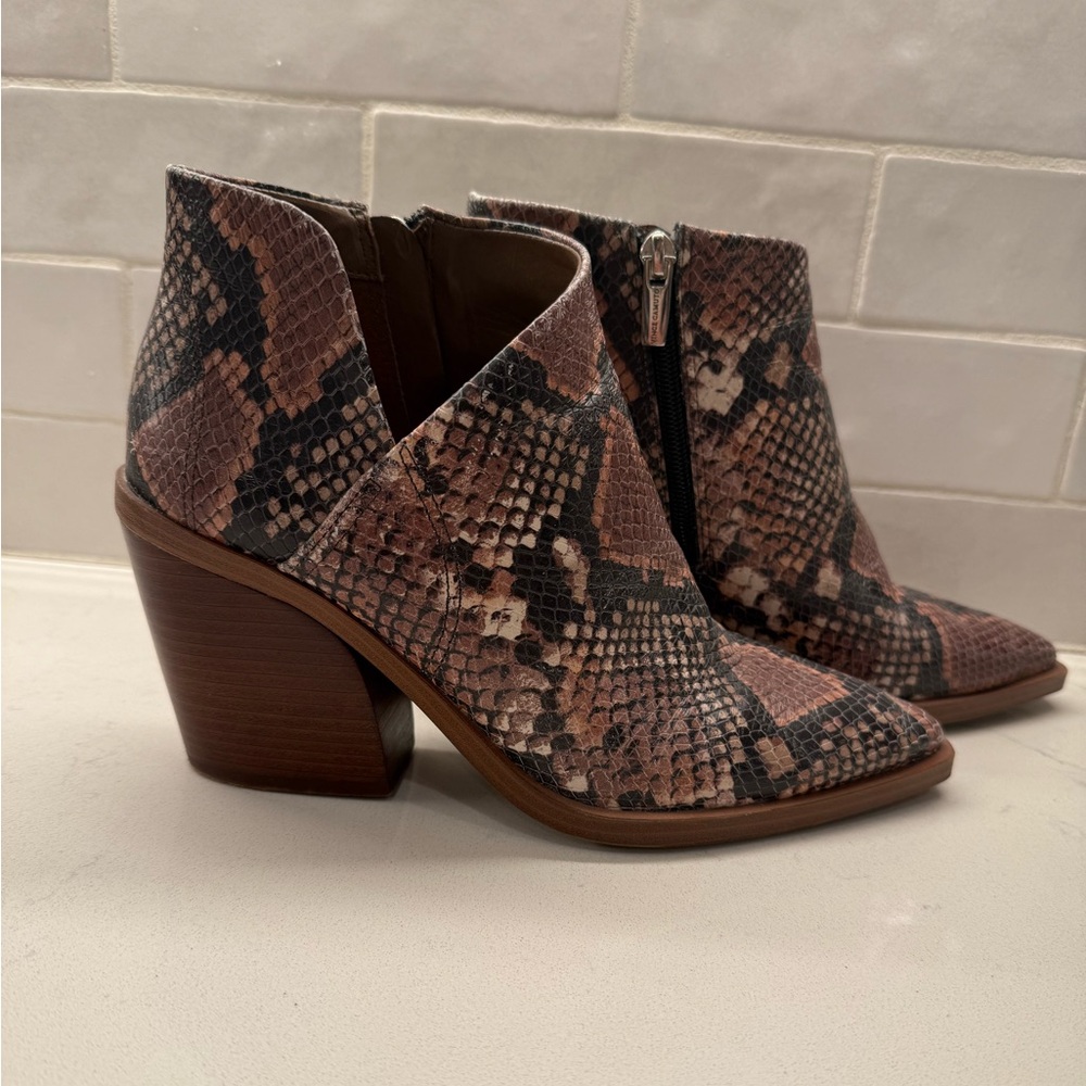 Brown Snakeskin Vince Camuto Booties